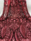 Geometric Burgundy 4 Way Stretch Sequins Fabric _Burgundy Mesh Fabric