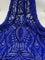 Geometric Royal Blue 4 Way Stretch Sequins Fabric _Royal Blue Mesh Fabric