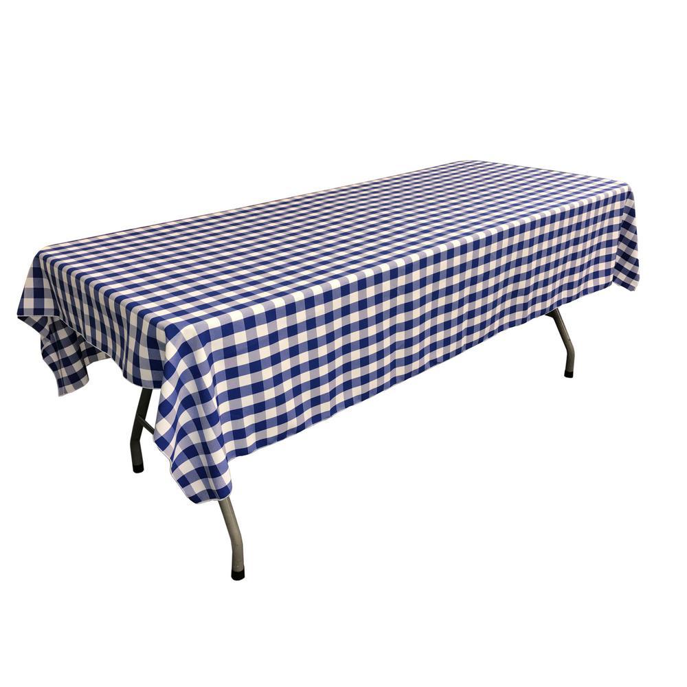Gingham Checkered Polyester Rectangular Tablecloth 60 x 108 Inches FabricICEFABRICICE FABRICSWhite Royal Blue1Gingham Checkered Polyester Rectangular Tablecloth 60 x 108 Inches Fabric ICEFABRIC White Royal Blue