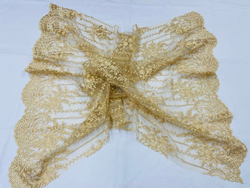 gold lace material for dresses Amazon.com: Luxury Beaded Gold Lace Fabric by the Yard Blossom Embroidery  Lace Mesh for Evening Gown Wedding Dress 55 inches Width