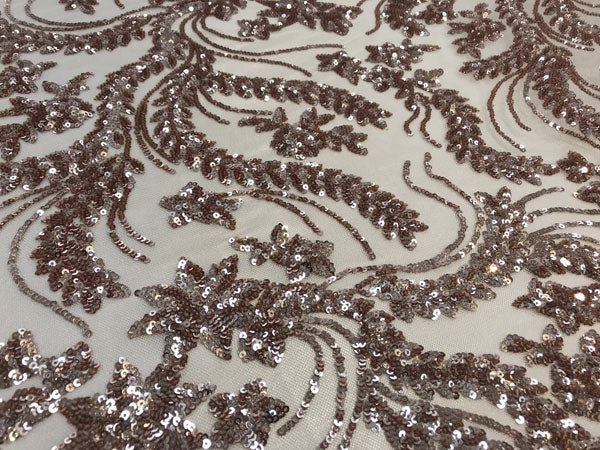 Graceful Designed Champagne Embroidered Sequin 4 Way Stretch Fabric For Night-gowns, Customs SkirtsICE FABRICSICE FABRICSGraceful Designed Champagne Embroidered Sequin 4 Way Stretch Fabric For Night-gowns, Customs Skirts ICE FABRICS