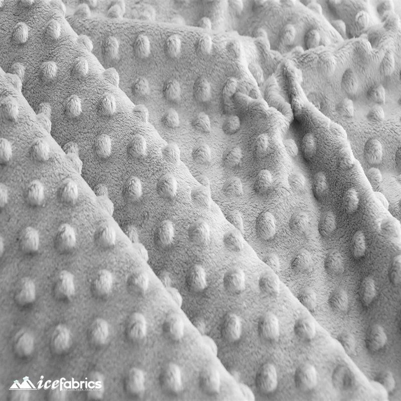 New Colors Dimple Bubble Polka Dot Minky Fabric ICE FABRICS | Gray