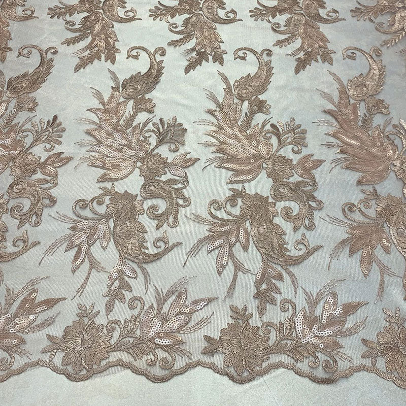 Handmade Floral Mesh Lace Embroidered Fabric By The YardICEFABRICICE FABRICSCream/IvoryHandmade Floral Mesh Lace Embroidered Fabric By The Yard ICEFABRIC Peach/Champagne