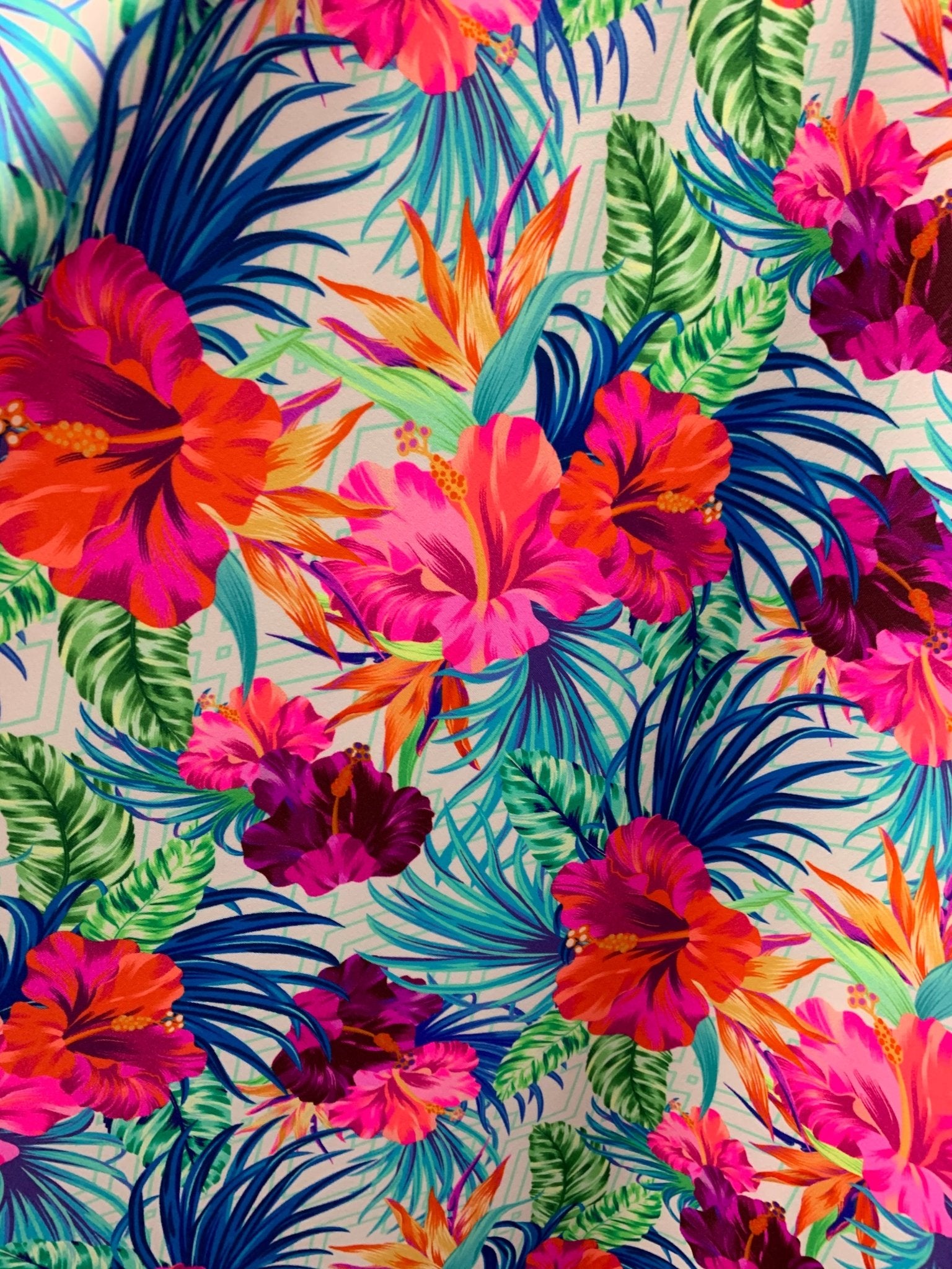 Hawaii Print Floral Nylon Spandex Swimsuit Fabric By The Yard