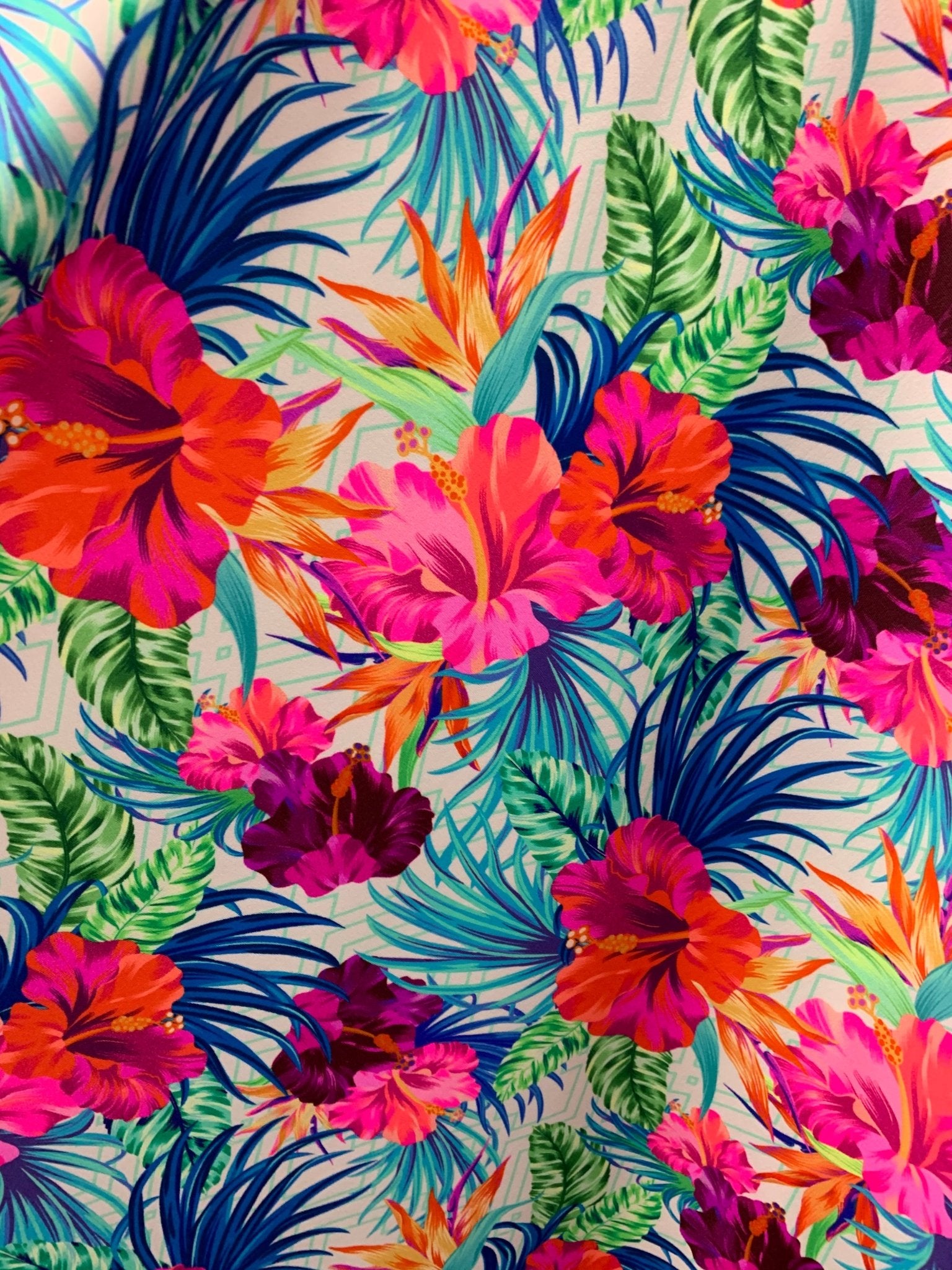 Buy Hibiscus Flower Print Spandex Fabric, Brown Tropical Swimwear Fabric,  Elastane 4 Way Stretch Fabric, Hawaii Swimsuit Fabric by the Meter Online  in India 