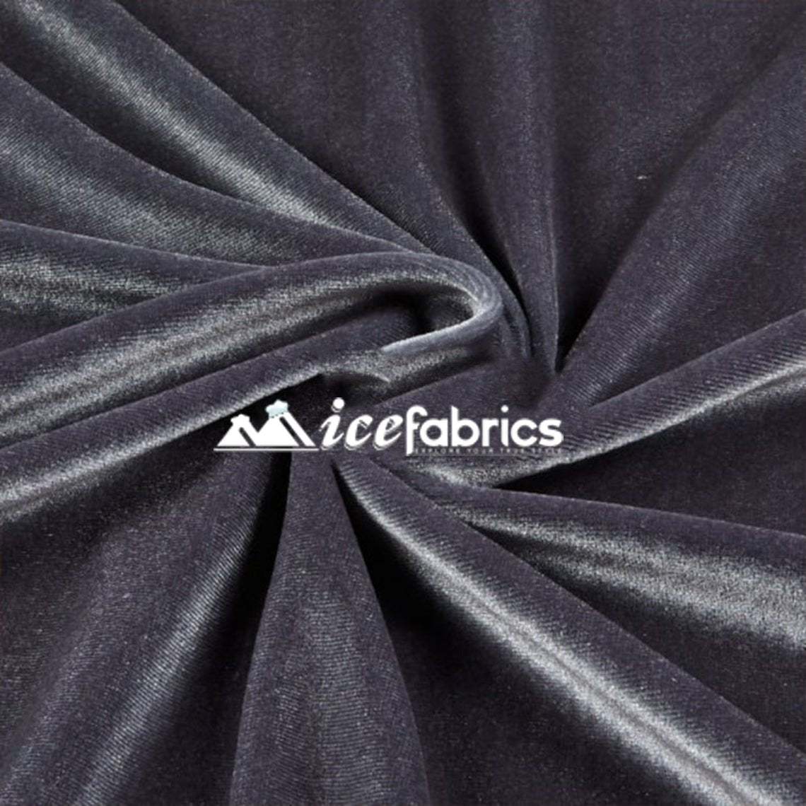 Hight Quality Stretch Velvet Fabric By The Roll (20 yards) Wholesale FabricVelvet FabricICE FABRICSICE FABRICSCharcoalBy The Roll (60" Wide)Hight Quality Stretch Velvet Fabric By The Roll (20 yards) Wholesale Fabric ICE FABRICS Charcoal