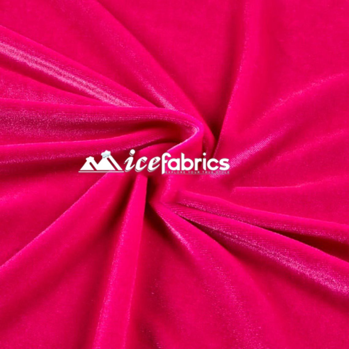 Hight Quality Stretch Velvet Fabric By The Roll (20 yards) Wholesale FabricVelvet FabricICE FABRICSICE FABRICSHot PinkBy The Roll (60" Wide)Hight Quality Stretch Velvet Fabric By The Roll (20 yards) Wholesale Fabric ICE FABRICS Hot Pink
