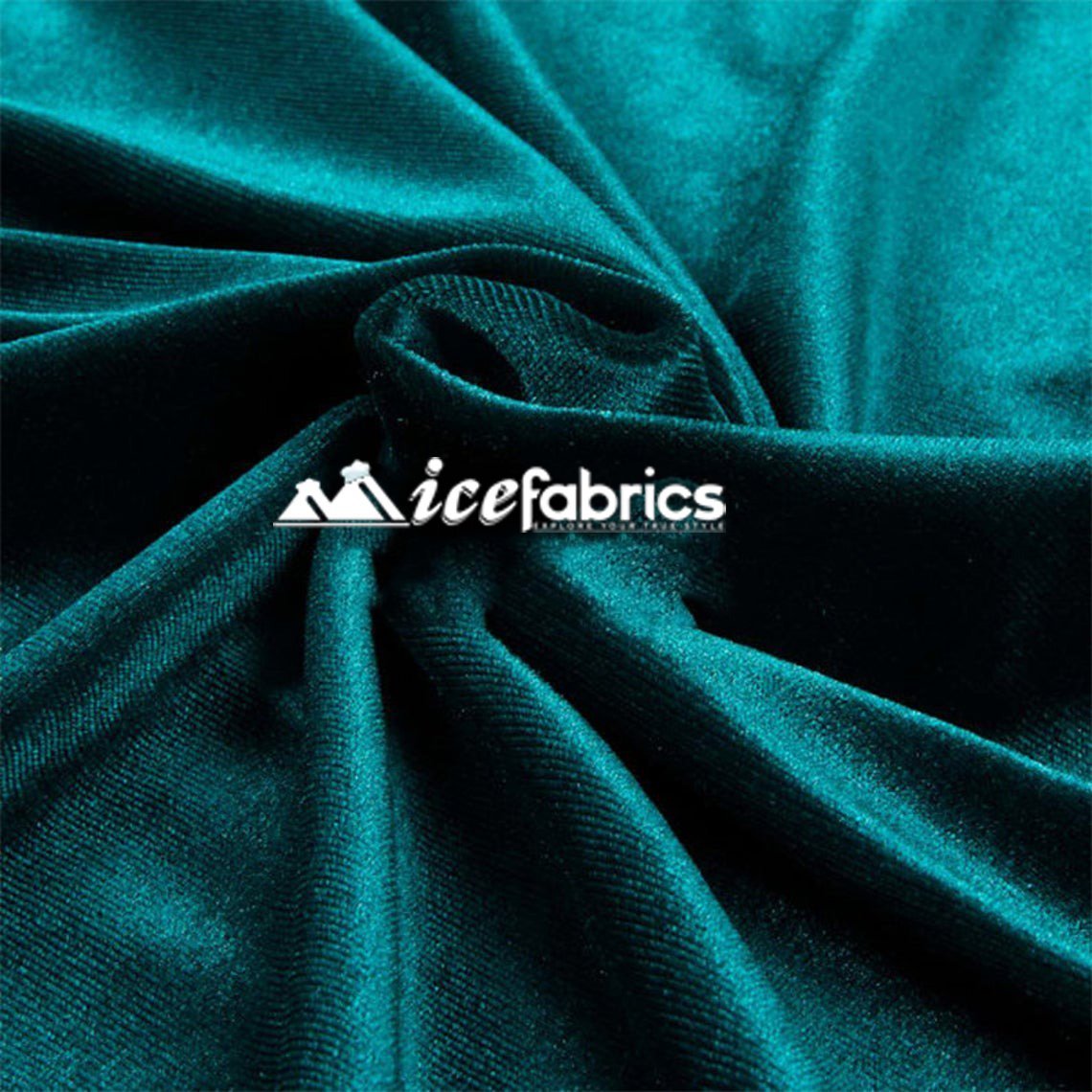 Hight Quality Stretch Velvet Fabric By The Roll (20 yards) Wholesale FabricVelvet FabricICE FABRICSICE FABRICSTealBy The Roll (60" Wide)Hight Quality Stretch Velvet Fabric By The Roll (20 yards) Wholesale Fabric ICE FABRICS Teal