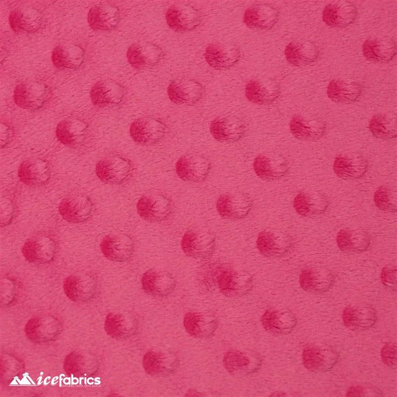 Hot Pink Dimple Polka Dot Minky Fabric / Ultra Soft /MinkyICE FABRICSICE FABRICSBy The Yard (60 inches Wide)Hot PinkHot Pink Dimple Polka Dot Minky Fabric / Ultra Soft / ICE FABRICS