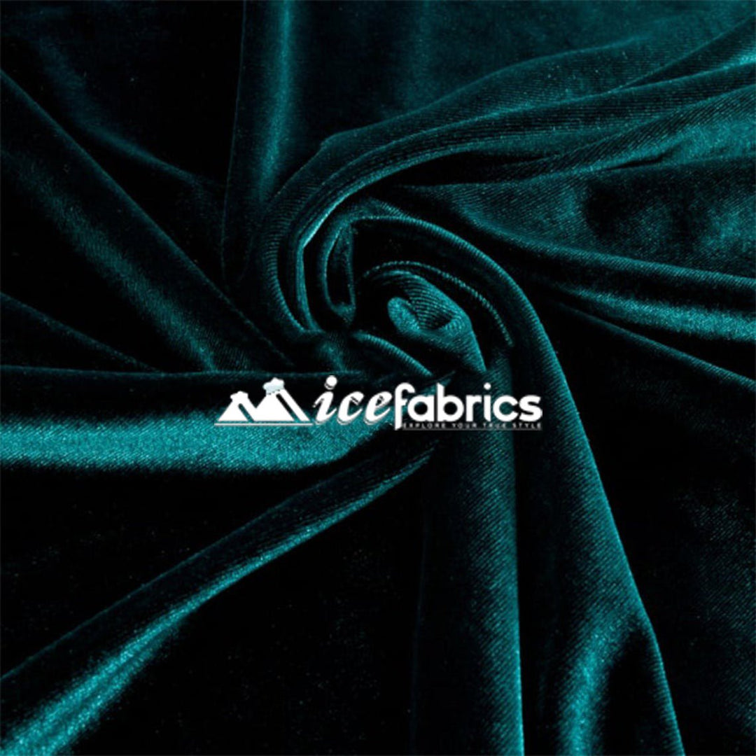 Hunter Green Velvet Fabric By The Yard | 4 Way Stretch Hunter Green Velvet Fabric By The Yard | 4 Way Stretch