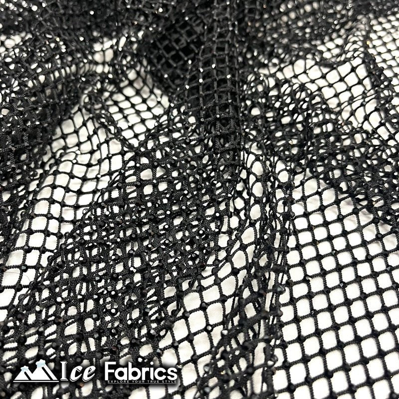 Elegant Black Fishnet Fabric