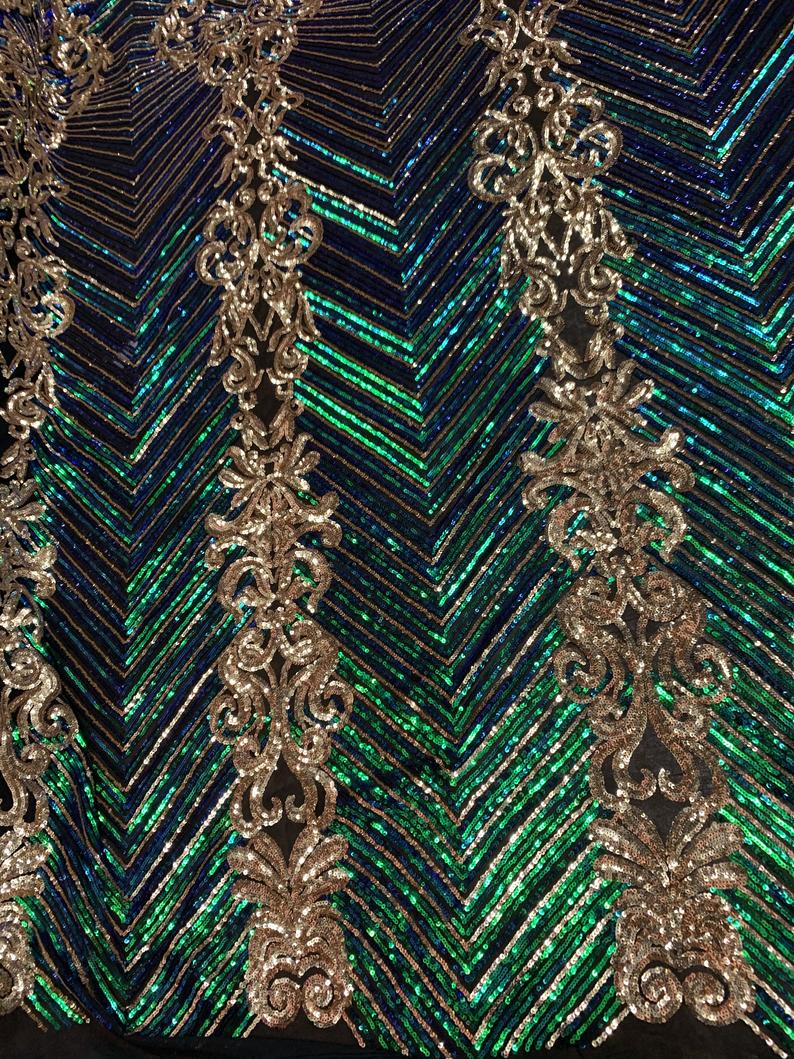 Iridescent Green Fashion Fabric 4 Way Stretch Sequins By The YardICEFABRICICE FABRICSIridescent Green Fashion Fabric 4 Way Stretch Sequins By The Yard ICEFABRIC