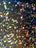 Iridescent Rainbow Mermaid Sequin on Black Stretch Velvet Spandex Fabric