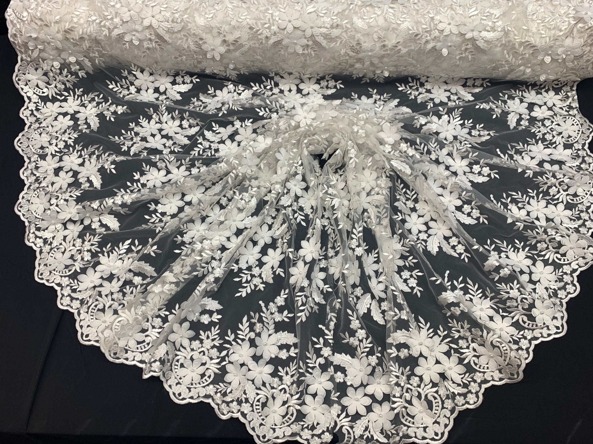 Ivory_ 3D Flowers Beaded Mesh Lace Bridal Fabric By The Yard/ Mesh Beaded Embroider Lace Floral Fabric/ Wedding Fabric, Prom Dress, GownsICEFABRICICE FABRICSIvory_ 3D Flowers Beaded Mesh Lace Bridal Fabric By The Yard/ Mesh Beaded Embroider Lace Floral Fabric/ Wedding Fabric, Prom Dress, Gowns ICEFABRIC