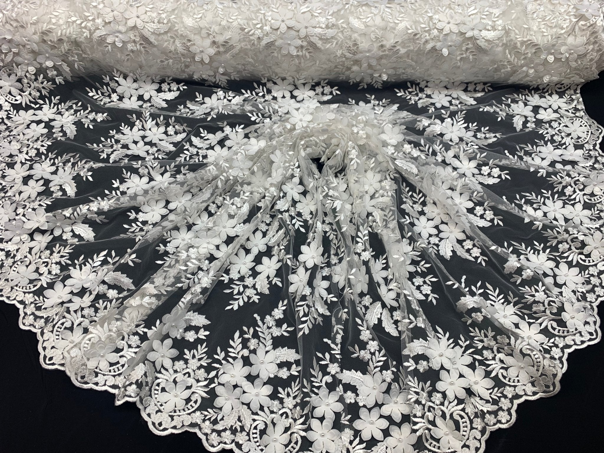 Ivory_ 3D Flowers Beaded Mesh Lace Bridal Fabric By The Yard/ Mesh Beaded Embroider Lace Floral Fabric/ Wedding Fabric, Prom Dress, GownsICEFABRICICE FABRICSIvory_ 3D Flowers Beaded Mesh Lace Bridal Fabric By The Yard/ Mesh Beaded Embroider Lace Floral Fabric/ Wedding Fabric, Prom Dress, Gowns ICEFABRIC