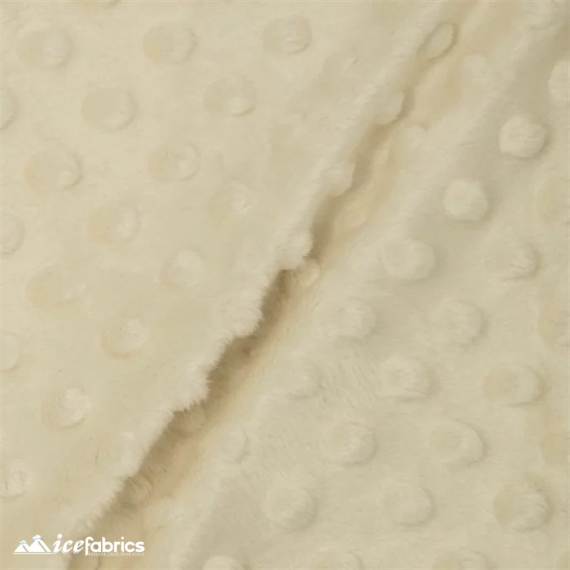 New Colors Dimple Bubble Polka Dot Minky Fabric ICE FABRICS | Ivory