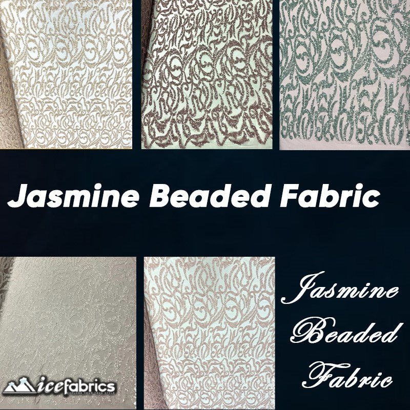 Jasmine Lace Embroidery Beaded Fabric with Sequin