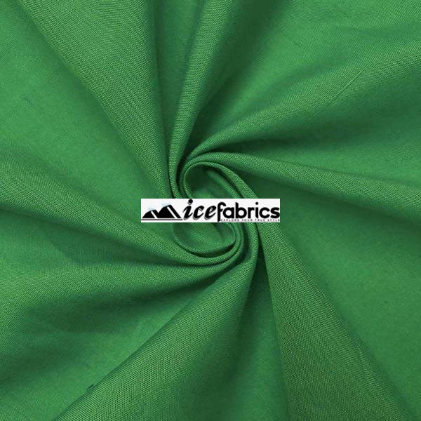 Kelly Green Poly Cotton Fabric By The Yard (Broadcloth)Cotton FabricICEFABRICICE FABRICSBy The Yard (58" Wide)Kelly Green Poly Cotton Fabric By The Yard (Broadcloth) ICEFABRIC