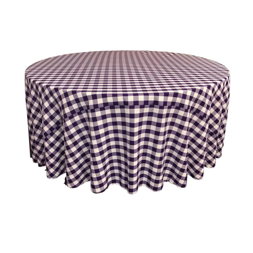 LA Linen Polyester Checkered Round Tablecloth 108 Inches (40 Colors)ICEFABRICICE FABRICSPurple1LA Linen Polyester Checkered Round Tablecloth 108 Inches (40 Colors) ICEFABRIC Purple