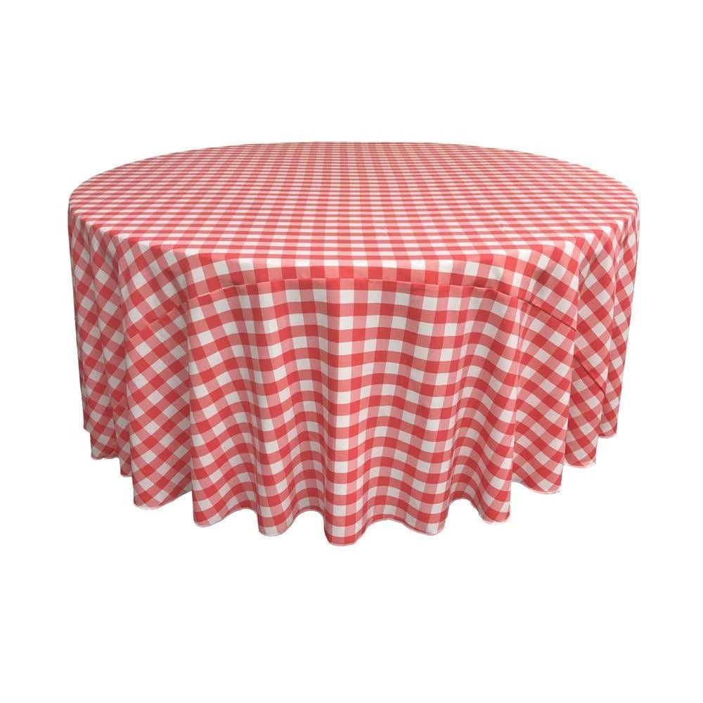 LA Linen Polyester Checkered Round Tablecloth 108 Inches (40 Colors)ICEFABRICICE FABRICSCoral1LA Linen Polyester Checkered Round Tablecloth 108 Inches (40 Colors) ICEFABRIC Coral
