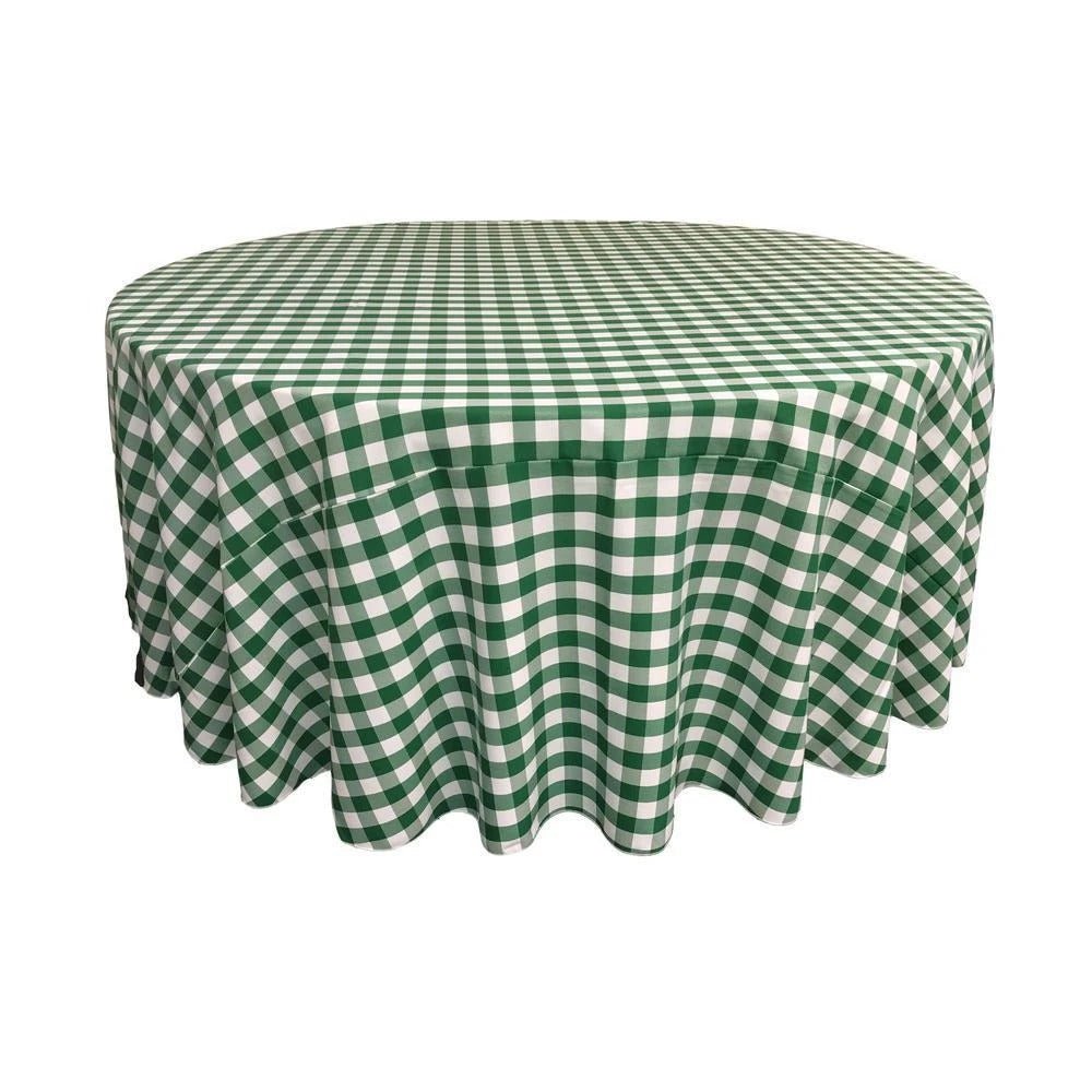 LA Linen Polyester Checkered Round Tablecloth 120 Inches FabricICEFABRICICE FABRICSHunter Green1LA Linen Polyester Checkered Round Tablecloth 120 Inches Fabric ICEFABRIC Hunter Green