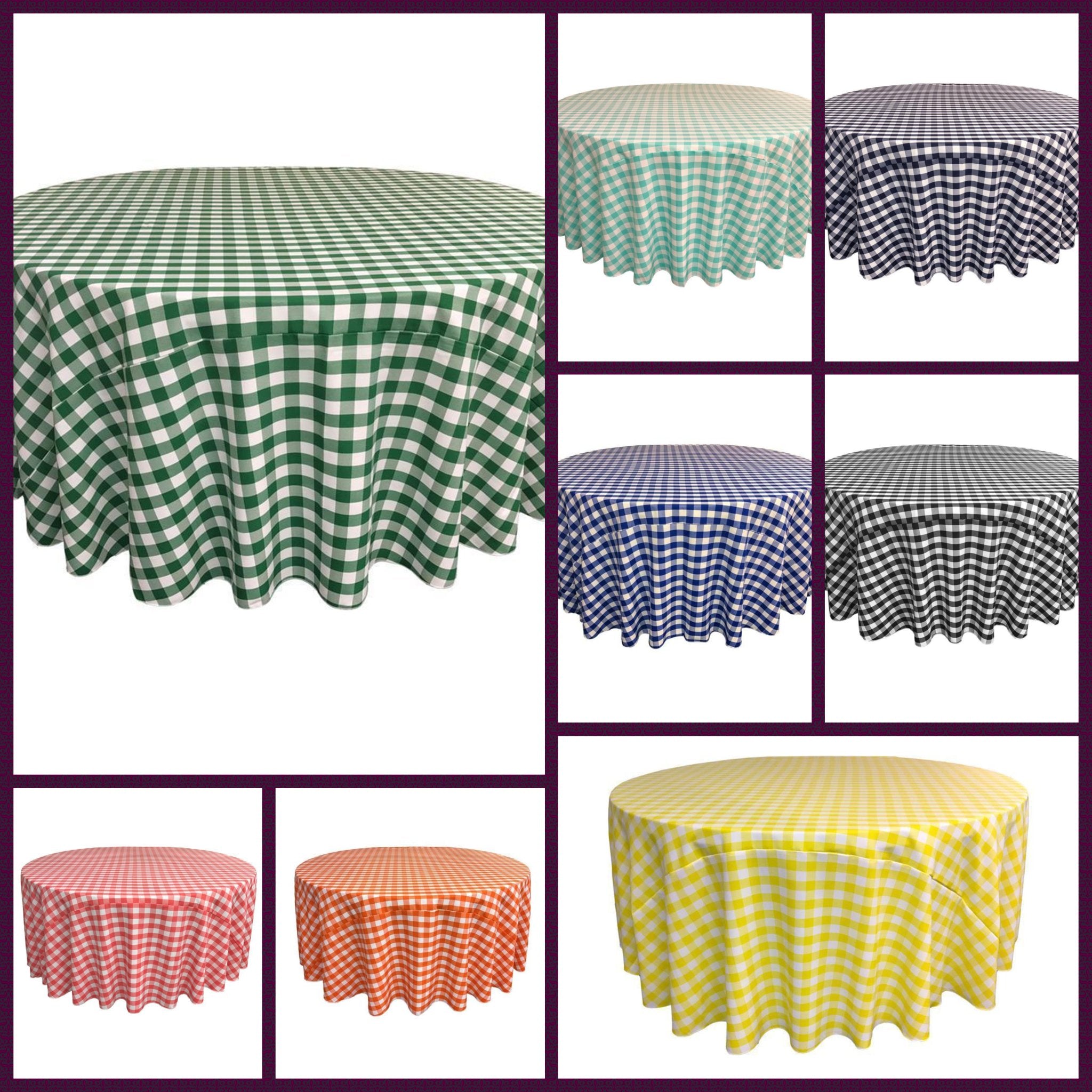 LA Linen Polyester Checkered Round Tablecloth 120 Inches FabricICEFABRICICE FABRICSBlack1LA Linen Polyester Checkered Round Tablecloth 120 Inches Fabric ICEFABRIC