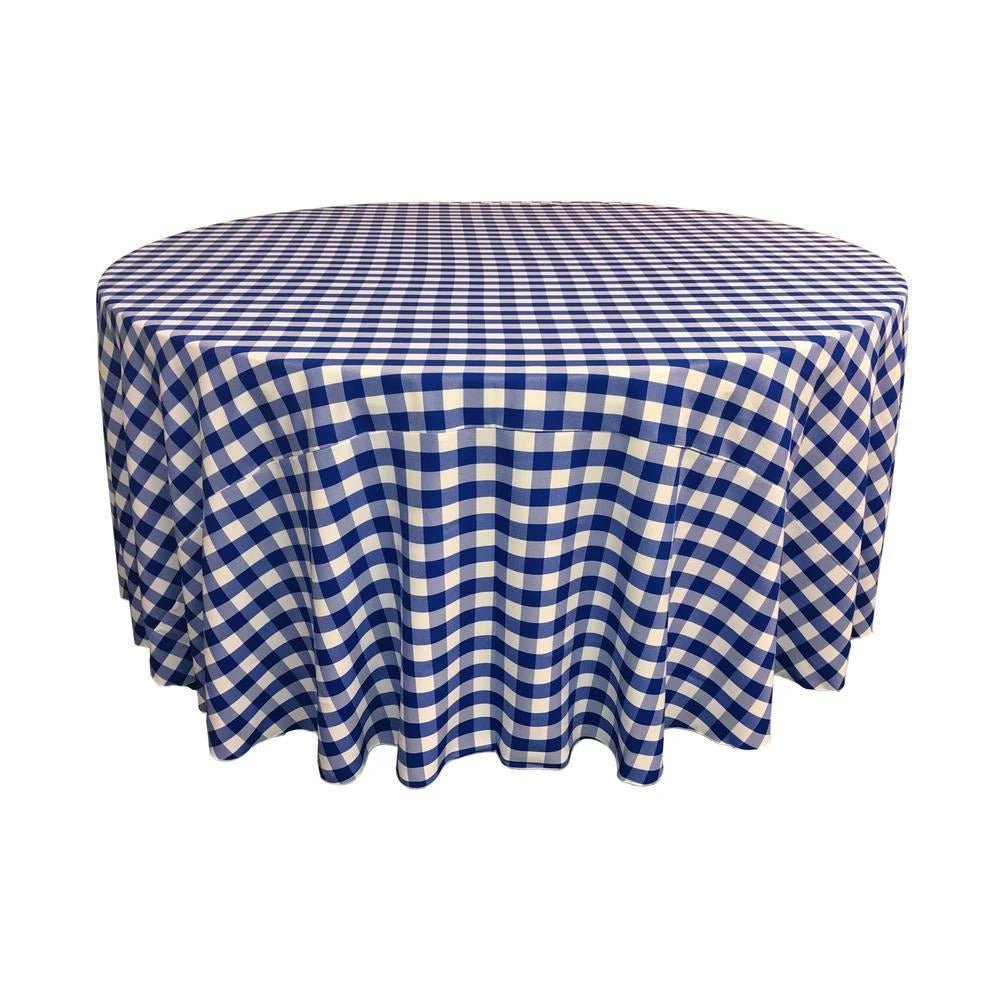 LA Linen Polyester Checkered Round Tablecloth 120 Inches FabricICEFABRICICE FABRICSRoyal Blue1LA Linen Polyester Checkered Round Tablecloth 120 Inches Fabric ICEFABRIC Royal Blue
