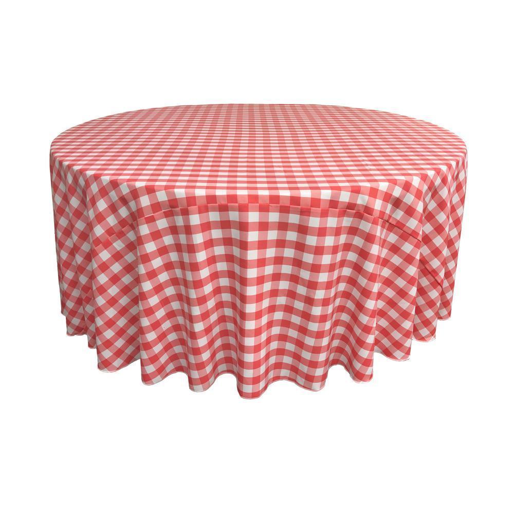 LA Linen Polyester Checkered Round Tablecloth 132 Inches FabricICEFABRICICE FABRICSCoral1LA Linen Polyester Checkered Round Tablecloth 132 Inches Fabric ICEFABRIC Coral