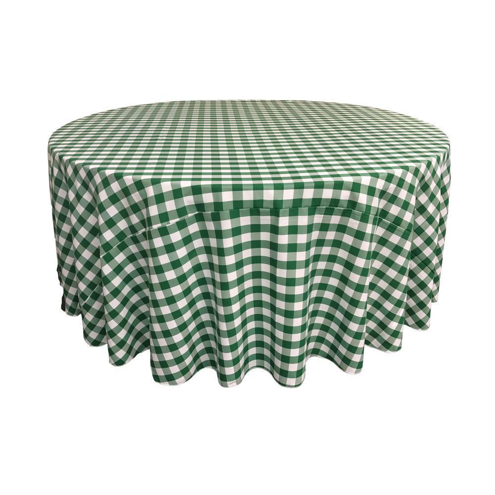 LA Linen Polyester Checkered Round Tablecloth 132 Inches FabricICEFABRICICE FABRICSHunter Green1LA Linen Polyester Checkered Round Tablecloth 132 Inches Fabric ICEFABRIC Hunter Green