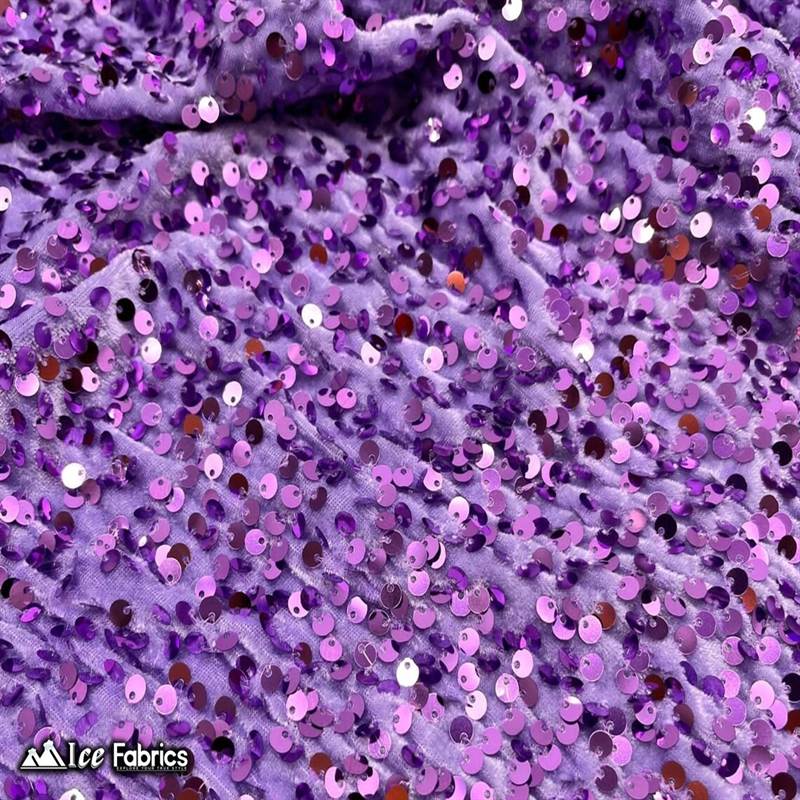 Lavender Emma Stretch Velvet Fabric with Embroidery SequinICE FABRICSICE FABRICSBy The Yard (58" Wide)2 Way StretchLavender Emma Stretch Velvet Fabric with Embroidery Sequin ICE FABRICS