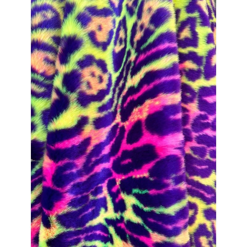 Leopard Multi Color Thick Faux Fur FabricFaux fur fabric by the yardICE FABRICSBy The Yard (60" Wide)Leopard Multi Color Thick Faux Fur Fabric Faux fur fabric by the yard