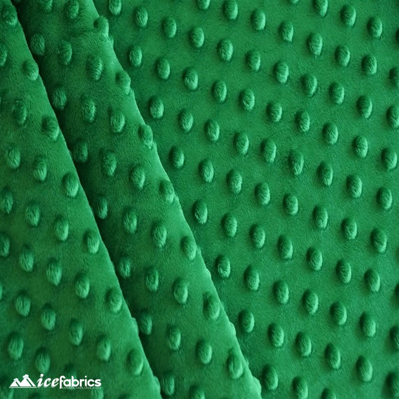 New Colors Dimple Bubble Polka Dot Minky Fabric ICE FABRICS | Lime Mint Green