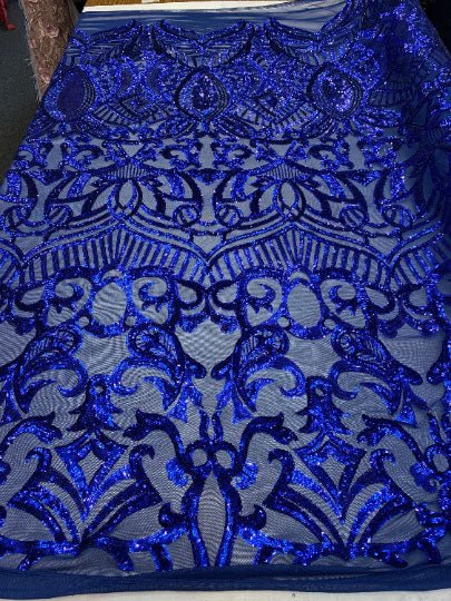 London Design 4 WAY Stretch Sequins Fabric SpandexICEFABRICICE FABRICSRoyal BlueLondon Design 4 WAY Stretch Sequins Fabric Spandex ICEFABRIC Royal Blue