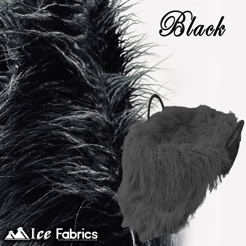 Long Pile Yeti Mongolian Faux Fur Fabric | 4” PileICE FABRICSICE FABRICSBlackLong Pile Yeti Mongolian Faux Fur Fabric | 4” Pile ICE FABRICS Black