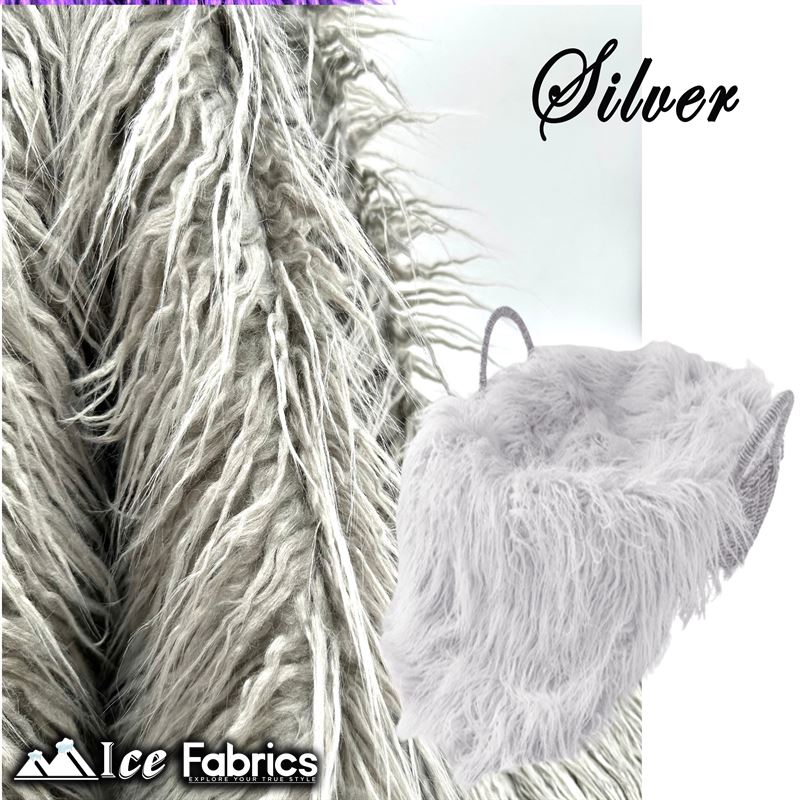 Long Pile Yeti Mongolian Faux Fur Fabric | 4” PileICE FABRICSICE FABRICSSilverLong Pile Yeti Mongolian Faux Fur Fabric | 4” Pile ICE FABRICS Silver