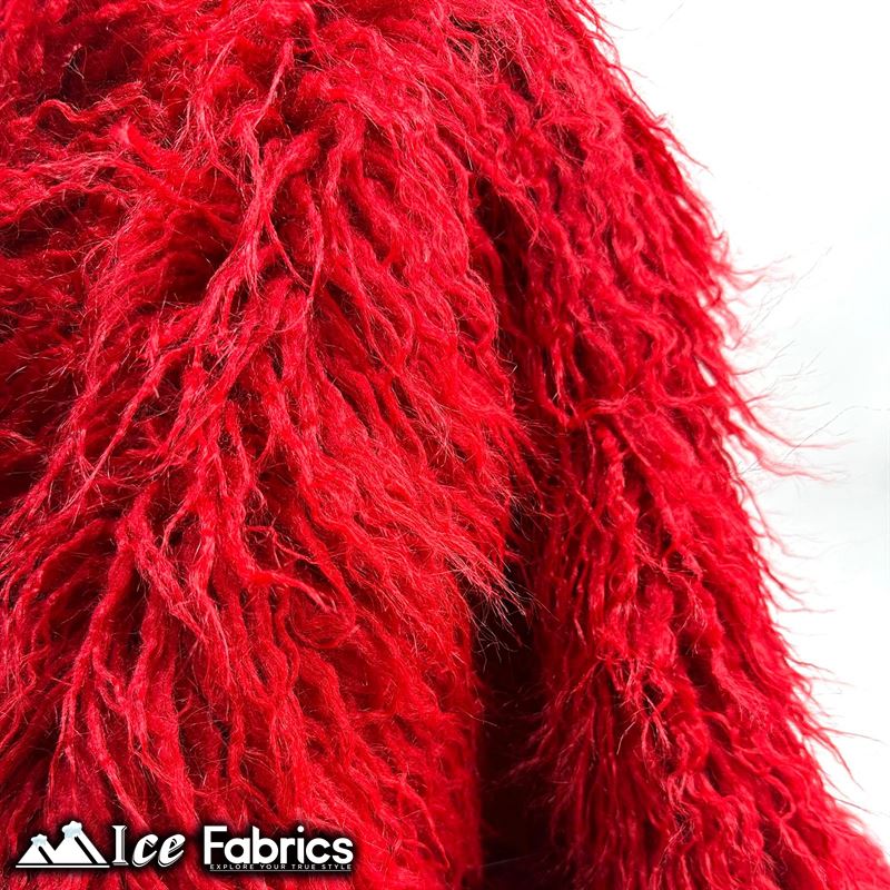 Long Pile Yeti Mongolian Faux Fur Fabric | 4” PileICE FABRICSICE FABRICSRedLong Pile Yeti Mongolian Faux Fur Fabric | 4” Pile ICE FABRICS Red