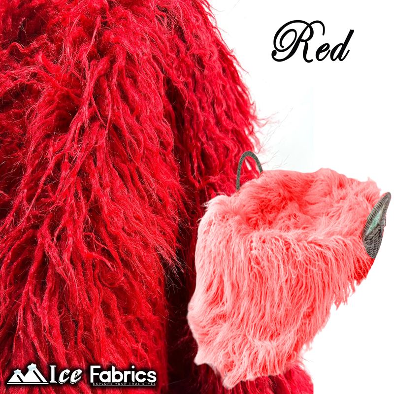 Long Pile Yeti Mongolian Faux Fur Fabric | 4” PileICE FABRICSICE FABRICSRedLong Pile Yeti Mongolian Faux Fur Fabric | 4” Pile ICE FABRICS Red
