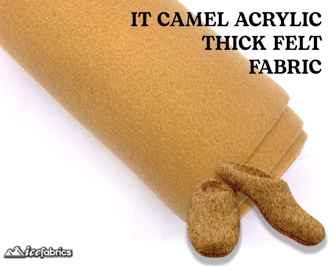 Lt Camel Acrylic Wholesale Felt Fabric 1.6mm ThickICE FABRICSICE FABRICSBy The Roll (72" Wide)Lt Camel Acrylic Wholesale Felt Fabric (20 Yards Bolt ) 1.6mm Thick ICE FABRICS