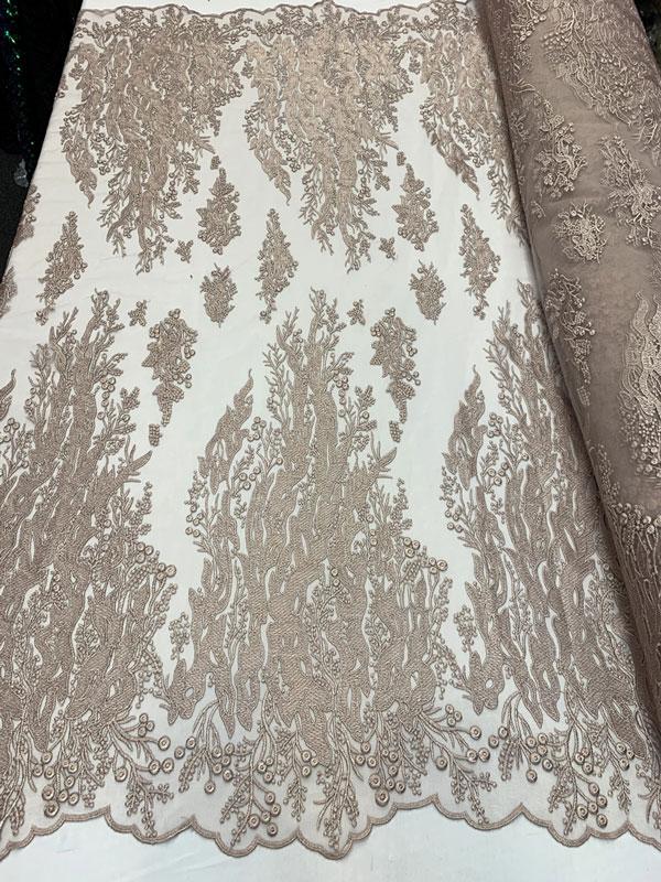 Luxury Dusty Rose Embroidered Floral Lace Fabric _ Bridal FabricICEFABRICICE FABRICSBy The YardLuxury Dusty Rose Embroidered Floral Lace Fabric _ Bridal Fabric ICEFABRIC
