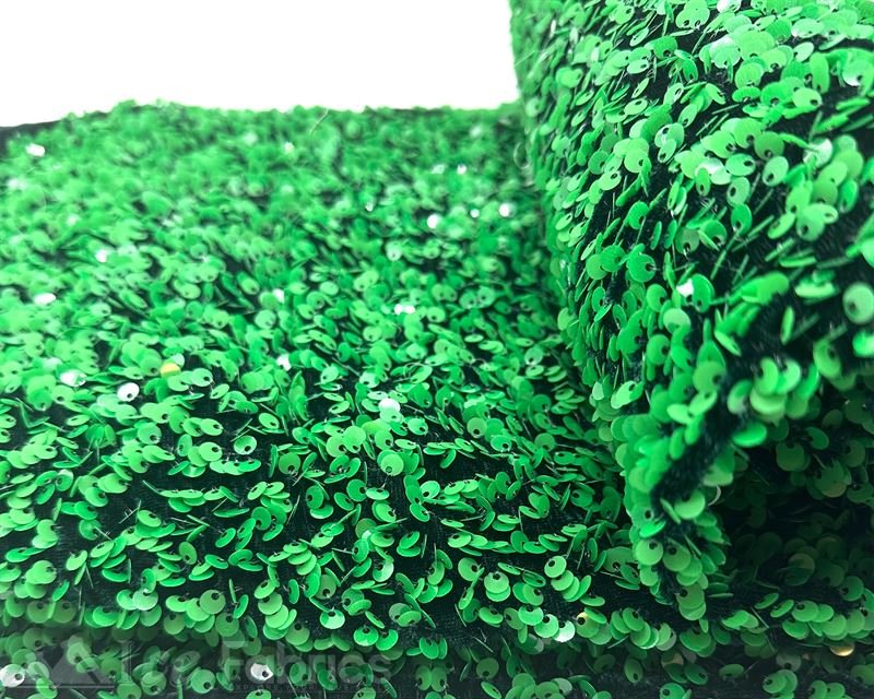 Luxury Stretch Velvet Sequin Fabric All Over Full SequinICE FABRICSICE FABRICSKelly Green on Green VelvetBy The Yard (60 inches Wide)Luxury Stretch Velvet Sequin Fabric all Over Full Sequin ICE FABRICS