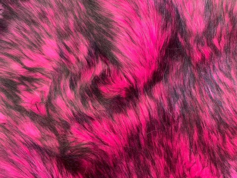 Buy Luxury Shaggy Magenta Husky Faux Fur Fabric