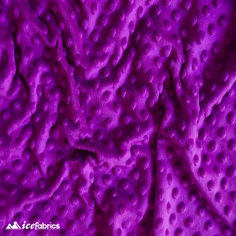 New Colors Dimple Bubble Polka Dot Minky Fabric ICE FABRICS Magenta
