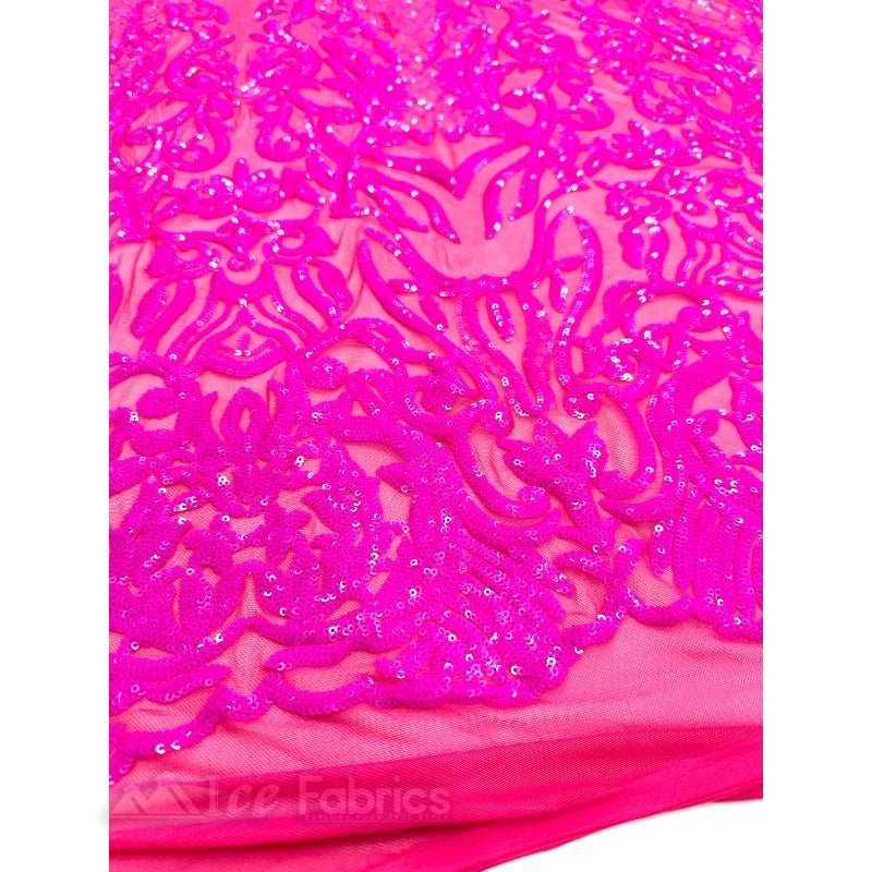 Mia Stretch Sequin Fabric By The Yard | Spandex MeshICE FABRICSICE FABRICSNeon Fuchsia PinkBy The Yard (56" Wide)Neon | Mia Stretch Sequin Fabric By The Yard | Spandex Mesh ICE FABRICS