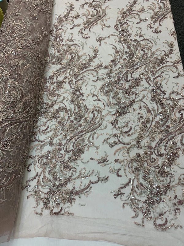 MINI Flowers/Floral Embroidered Beaded Mesh Fabric For Bridal Gowns, Prom & Wedding DressesICEFABRICICE FABRICSDUSTY ROSEMINI Flowers/Floral Embroidered Beaded Mesh Fabric For Bridal Gowns, Prom & Wedding Dresses ICEFABRIC