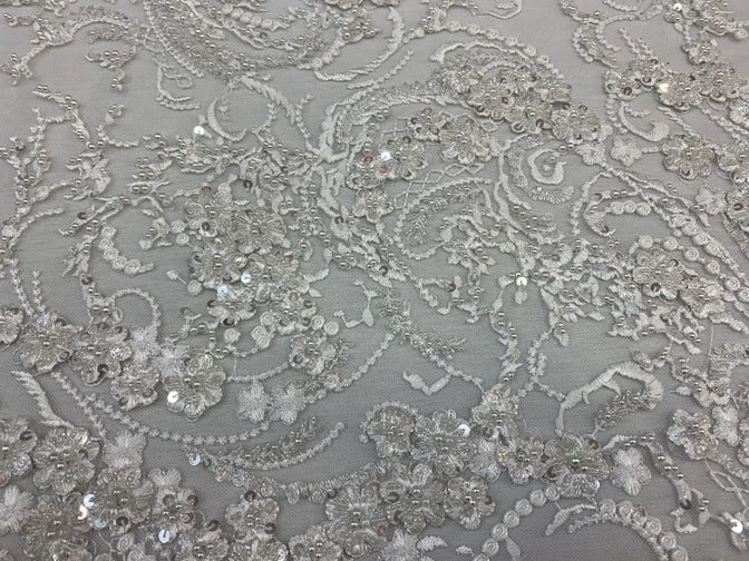 MINI Flowers/Floral Embroidered Beaded Mesh Fabric For Bridal Gowns, Prom & Wedding DressesICEFABRICICE FABRICSPINKMINI Flowers/Floral Embroidered Beaded Mesh Fabric For Bridal Gowns, Prom & Wedding Dresses ICEFABRIC