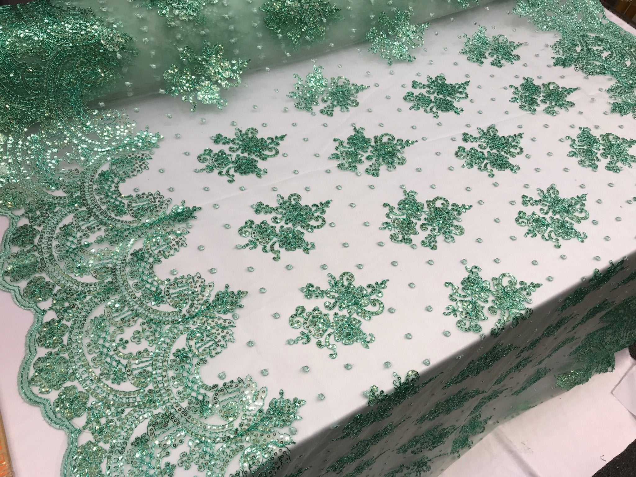 Mint Design shop prom Bridal Design transparent Fabric Mesh lace Embroidered wedding decoration night gowns tablecloths fashion dressesICE FABRICSICE FABRICSMint Design shop prom Bridal Design transparent Fabric Mesh lace Embroidered wedding decoration night gowns tablecloths fashion dresses ICE FABRICS