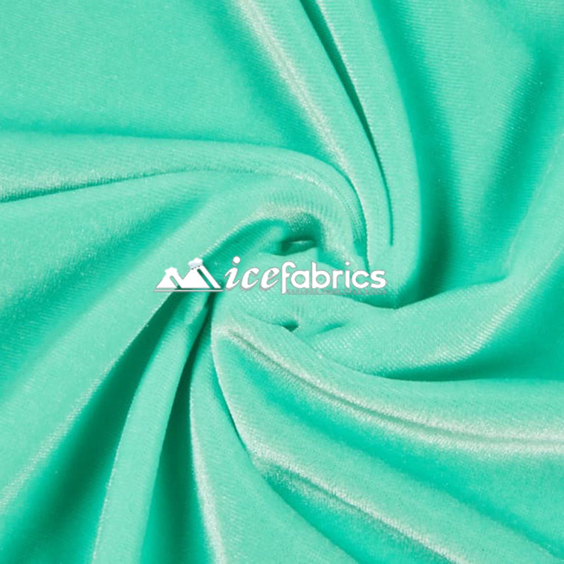 Mint Green Velvet Fabric | 4 Way Stretch SpandexVelvet FabricICE FABRICSICE FABRICSMint Green Velvet Fabric | 4 Way Stretch Spandex ICE FABRICS