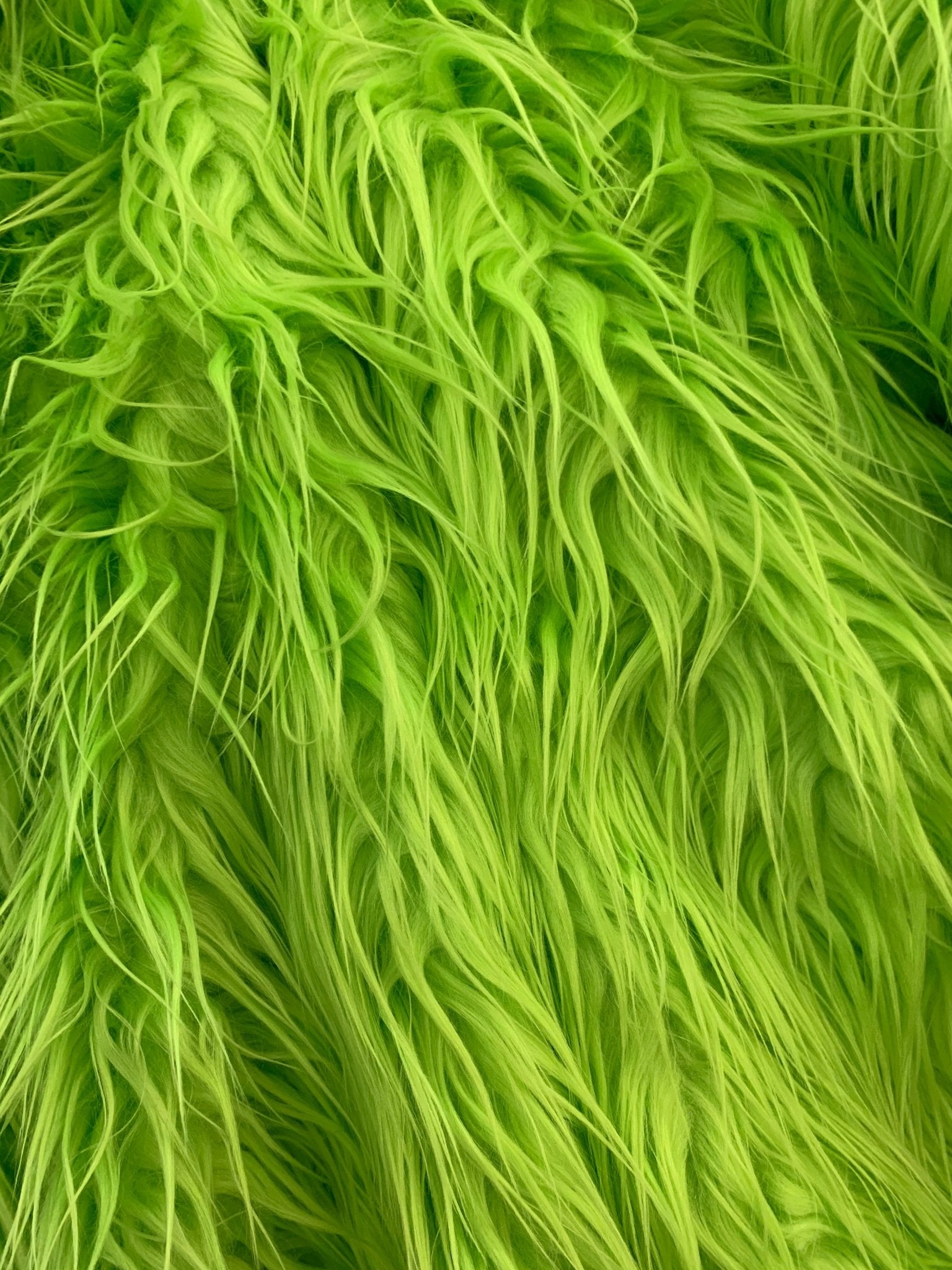 Mongolian Long Pile Fake Faux Fur Fabric Sold By The YardICEFABRICICE FABRICSNeon GreenBy The Yard (60 inches Wide)Mongolian Long Pile Fake Faux Fur Fabric Sold By The Yard ICEFABRIC