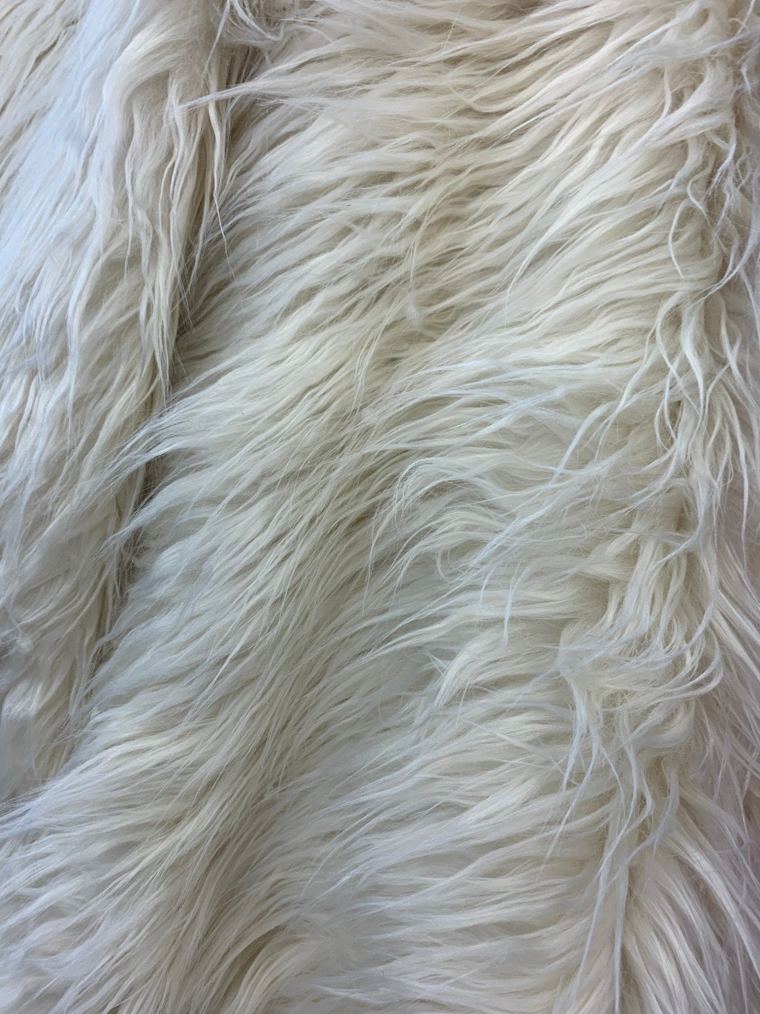 Mongolian Long Pile Fake Faux Fur Fabric Sold By The YardICEFABRICICE FABRICSIvoryBy The Yard (60 inches Wide)Mongolian Long Pile Fake Faux Fur Fabric Sold By The Yard ICEFABRIC