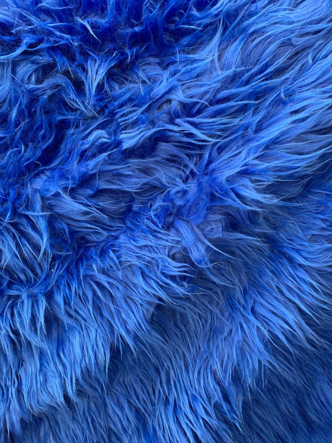 Mongolian Fabric Long Pile Faux Fur Fabric Wholesale Royal Blue